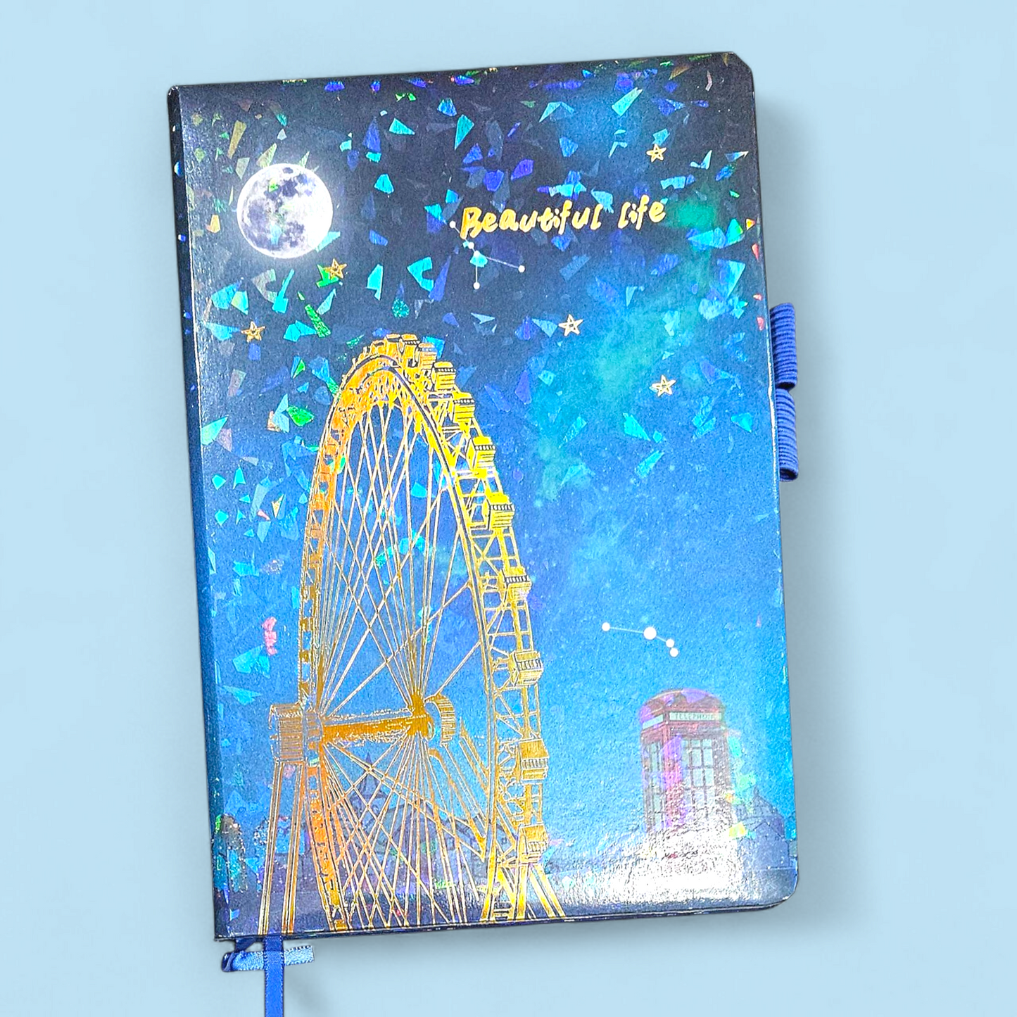 Holographic neon notebook