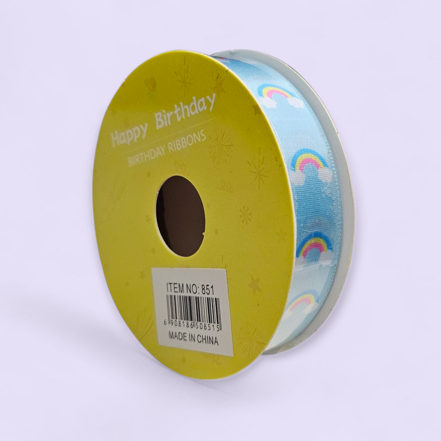 Imported ribbon with clouds & Rainbow, 3 yards, 2.7cm width