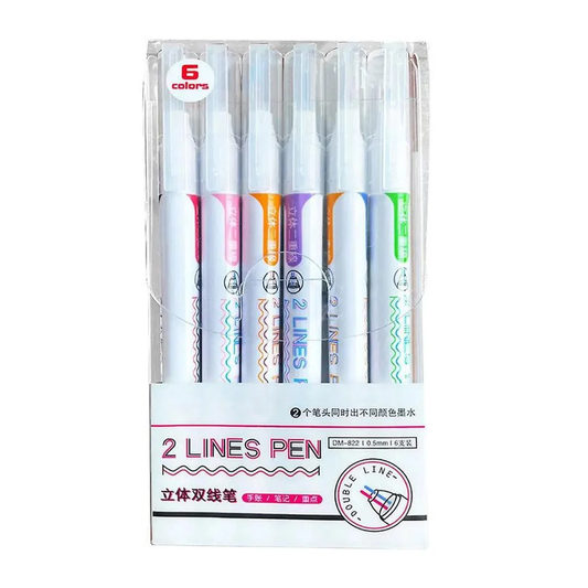 2 Lines Pen Pack Of 6