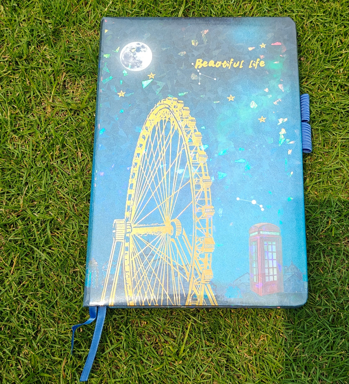 Holographic neon notebook