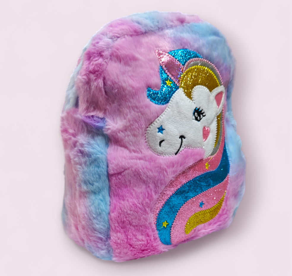Picnic Bagpack/ preschooler bag Fur Unicorn rainbow #306-4
