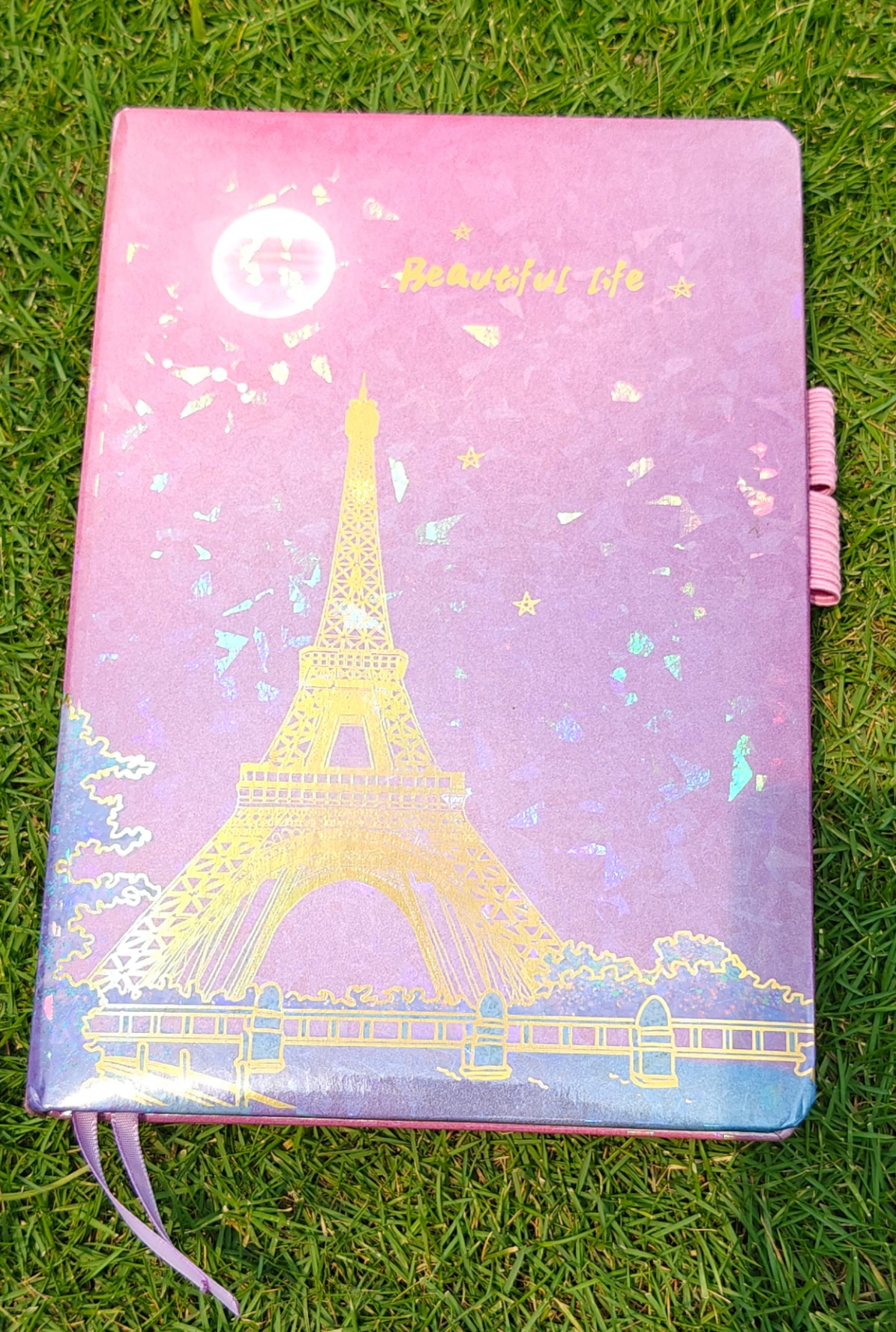 Holographic neon notebook