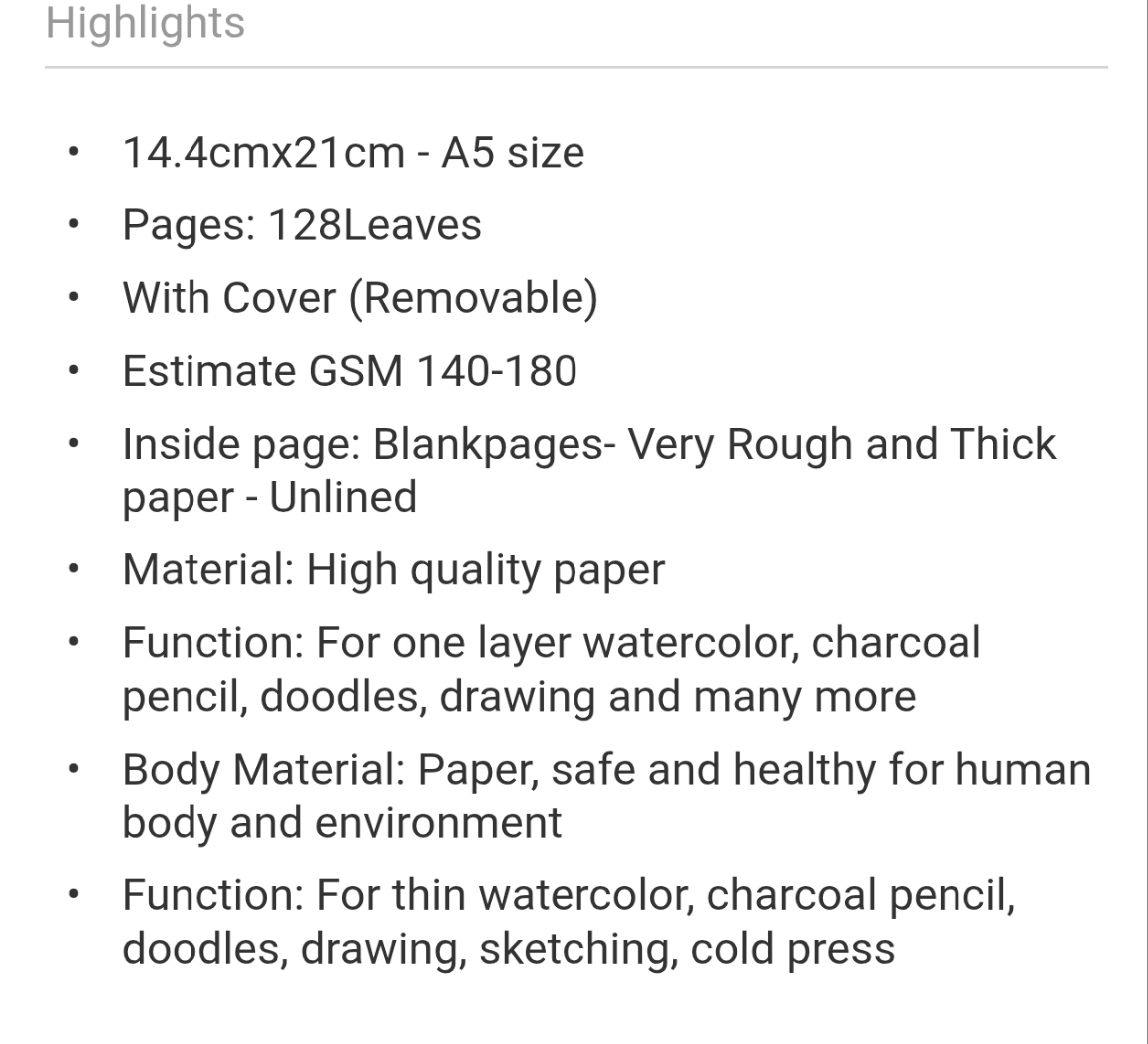 Allie Spencer Blank White Thick Paper Sketchbook/ art journal
