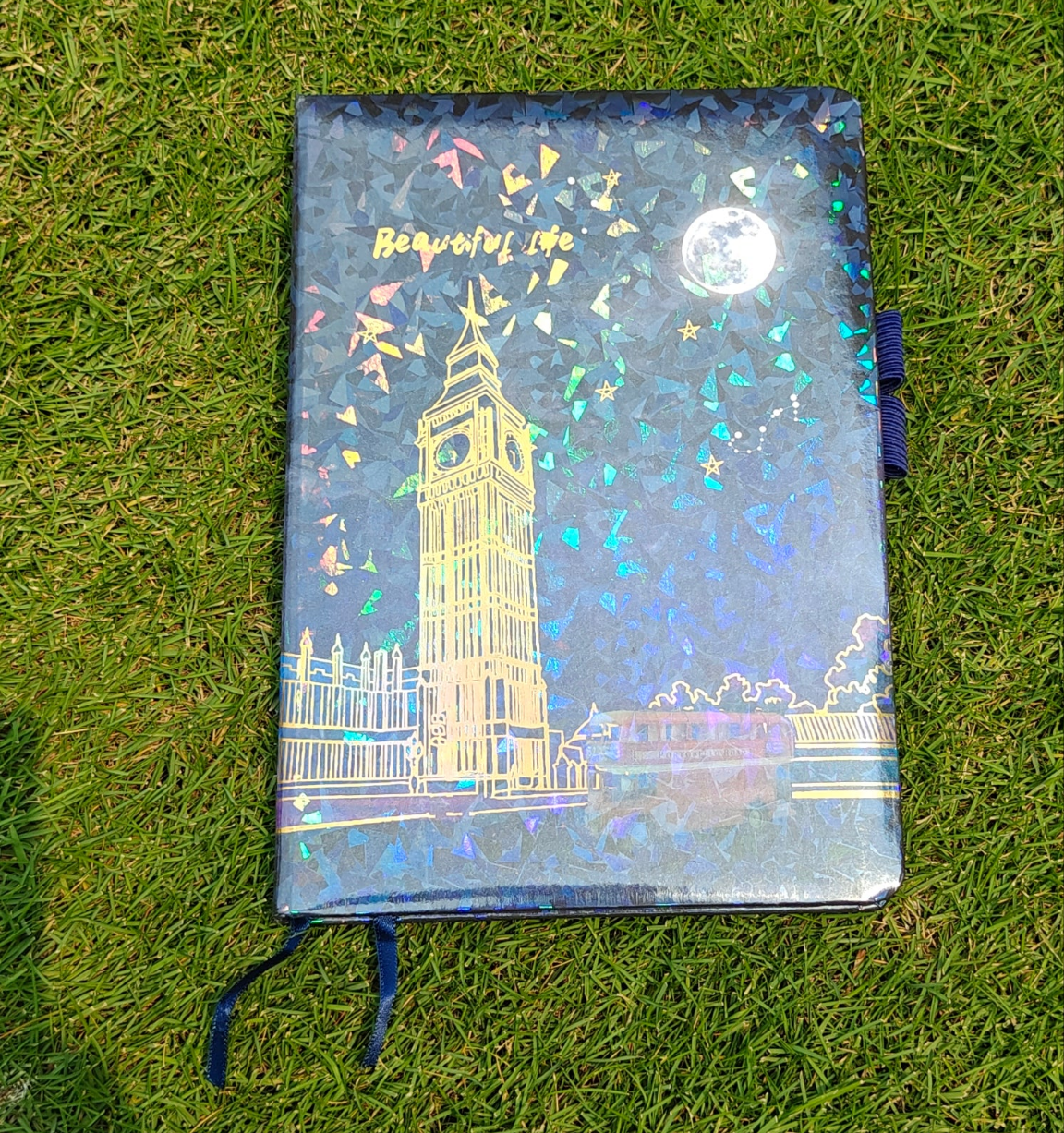 Holographic neon notebook