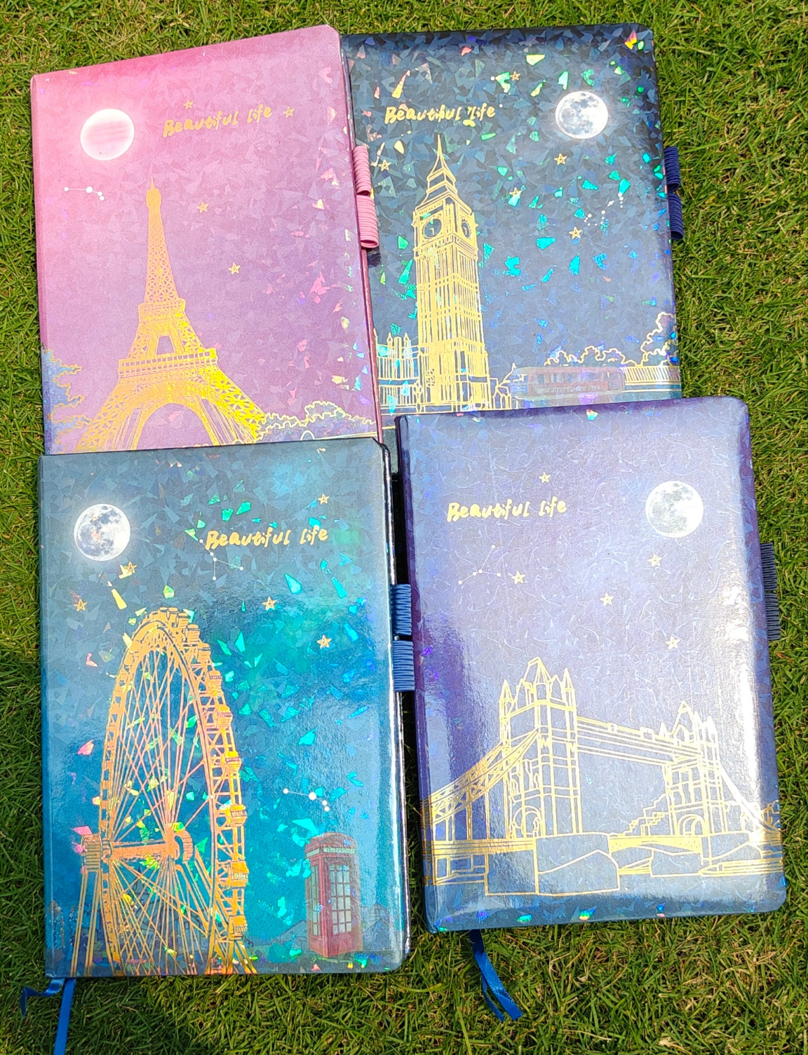 Holographic neon notebook