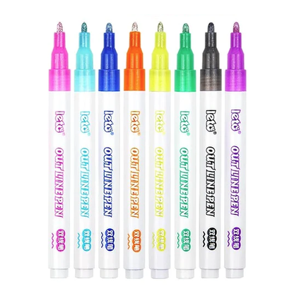 Leto Outline Metallic Markers 08 Colors