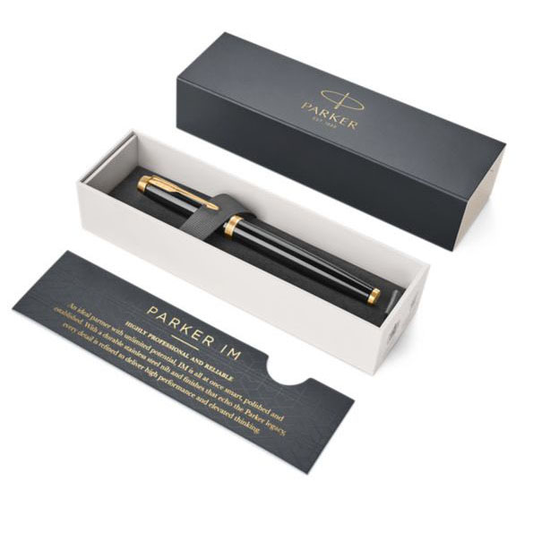 Parker IM Black Lacquer with Gold Trim Fountain Pen