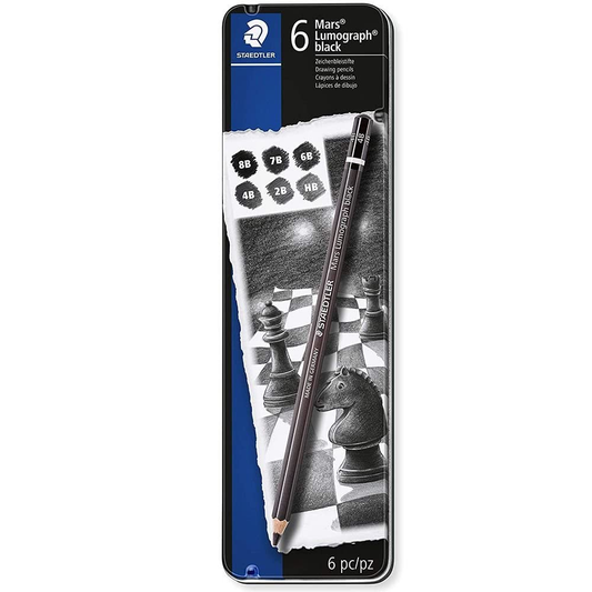 Staedtler Drawing Pencil Black Set Of 6 Tin.