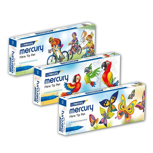 Mercury Fibre Tip Marker Pack Of 10