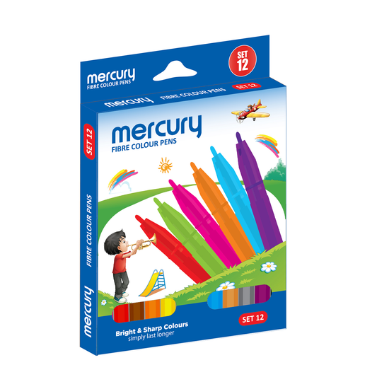 Mercury Fibre Tip Marker Set Of 12