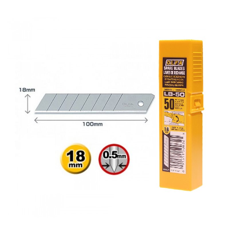 Olfa LB-50 Spare Blade (Pack Of 50 Blades)