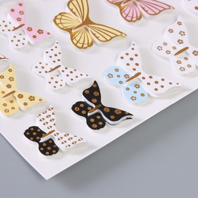 Pack of 16 5D DIY Butterfly GOLDEN Stickers (S1-08)