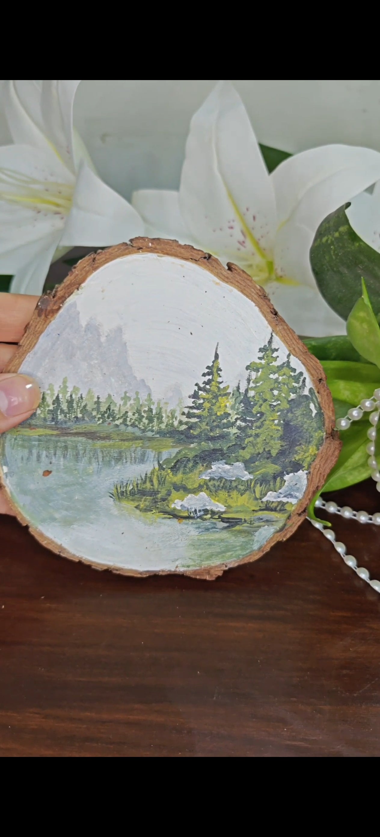 Hand painted wooden coaster