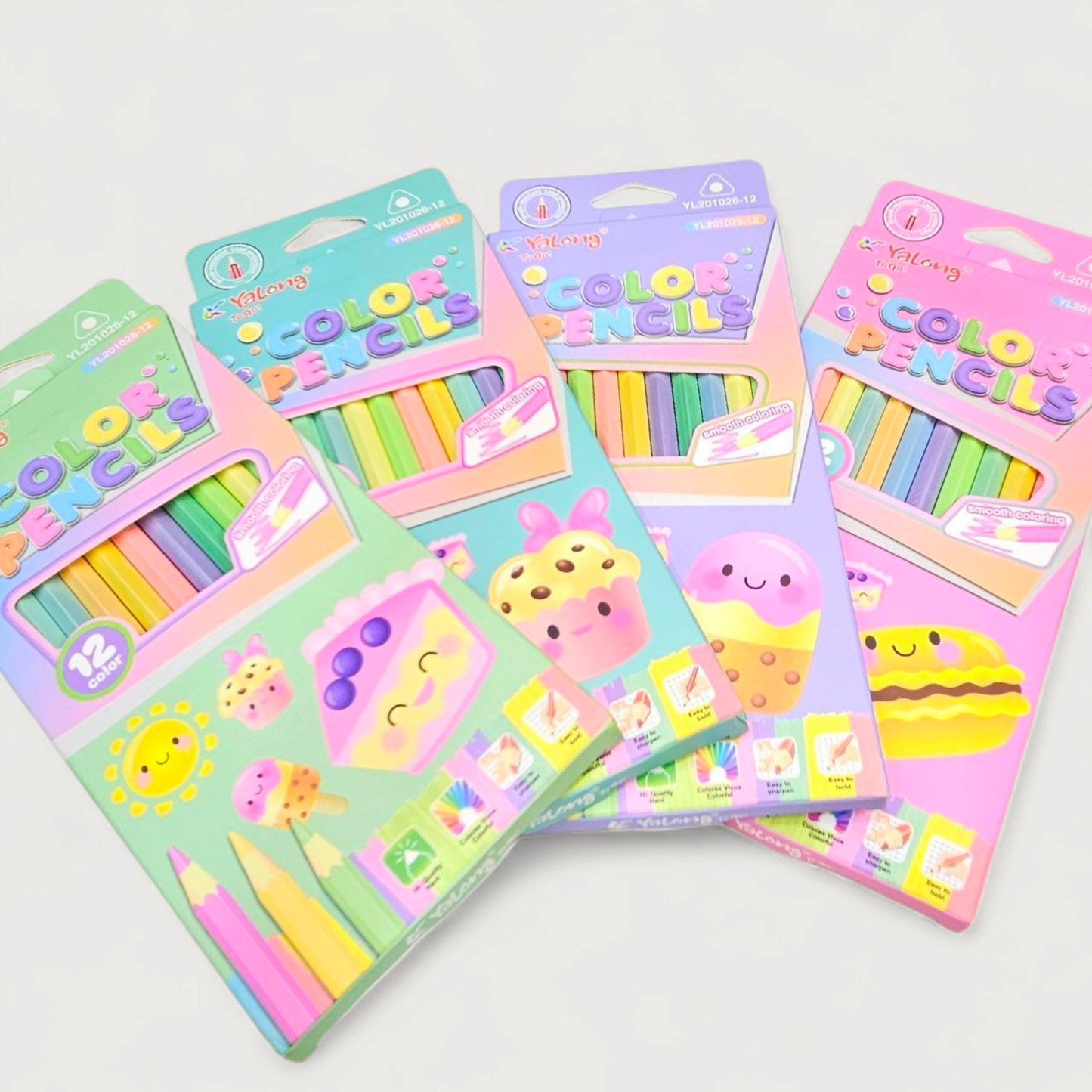 Pastel Color Pencils 12 Pcs Card Board