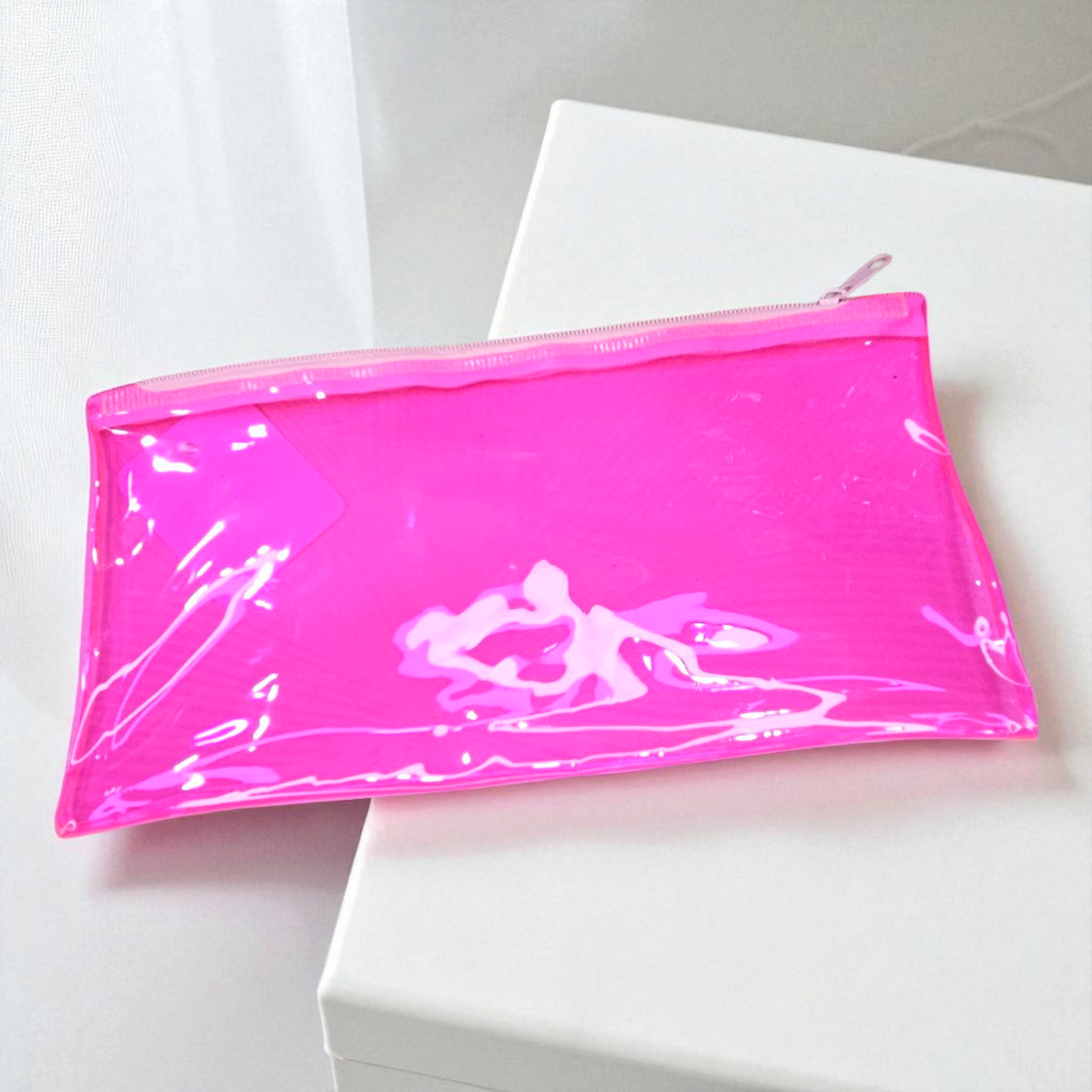 Transparent Zipper Pouch A6 Plain Multi Color Single Pcs