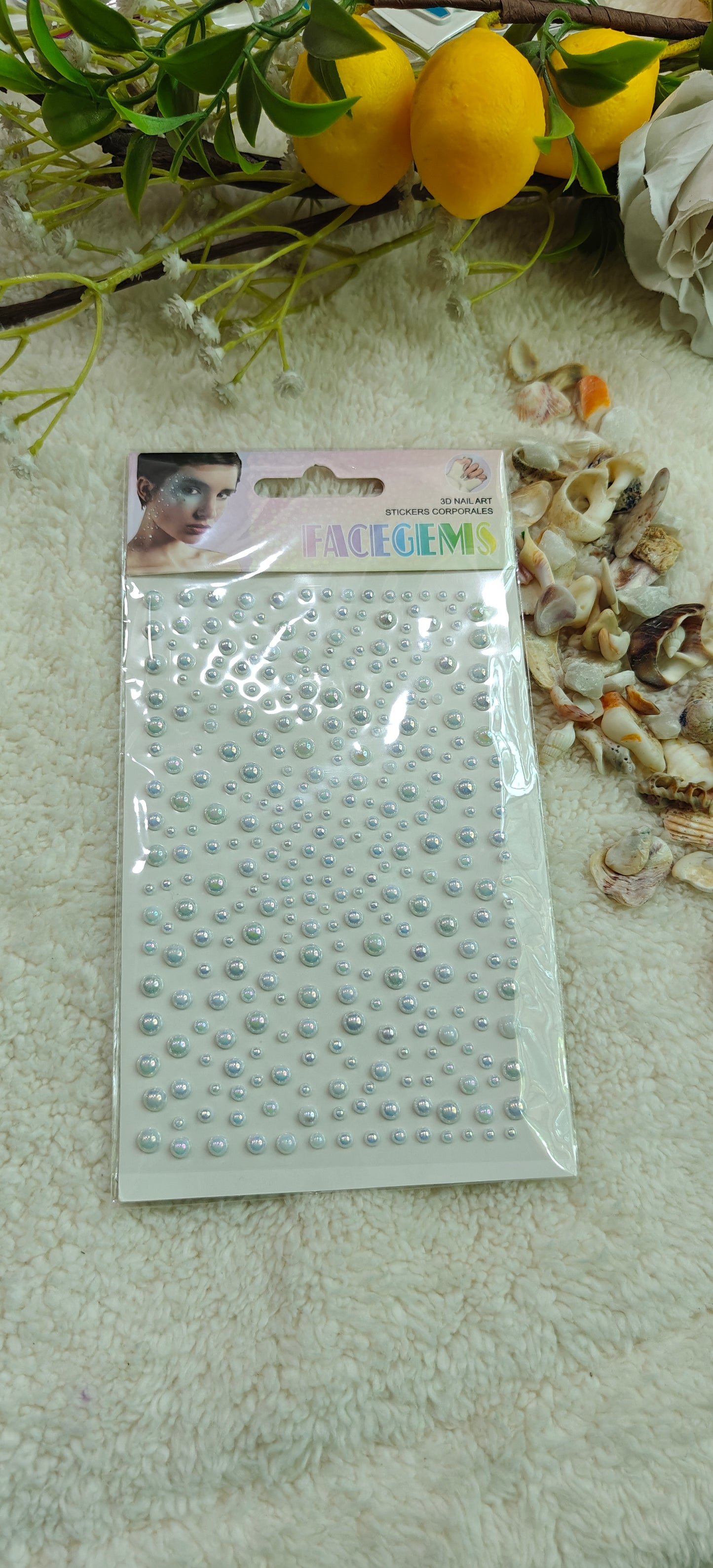 Pearl beads for face, hair and nails stickers
