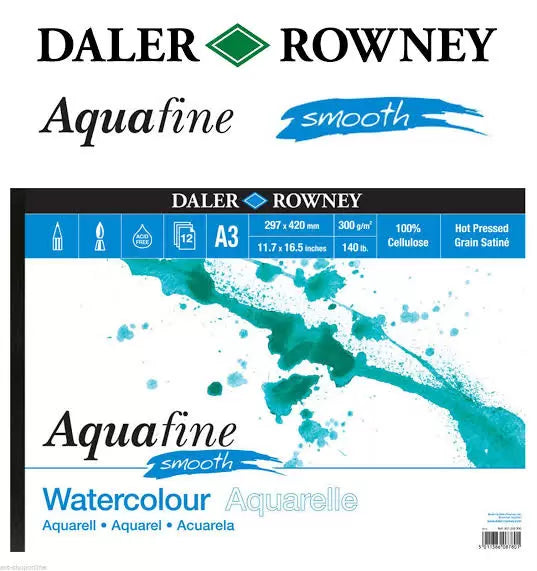 Daler Rowney Aquafine Watercolor Sketchbook – 300Gsm ( HOT PRESSED)