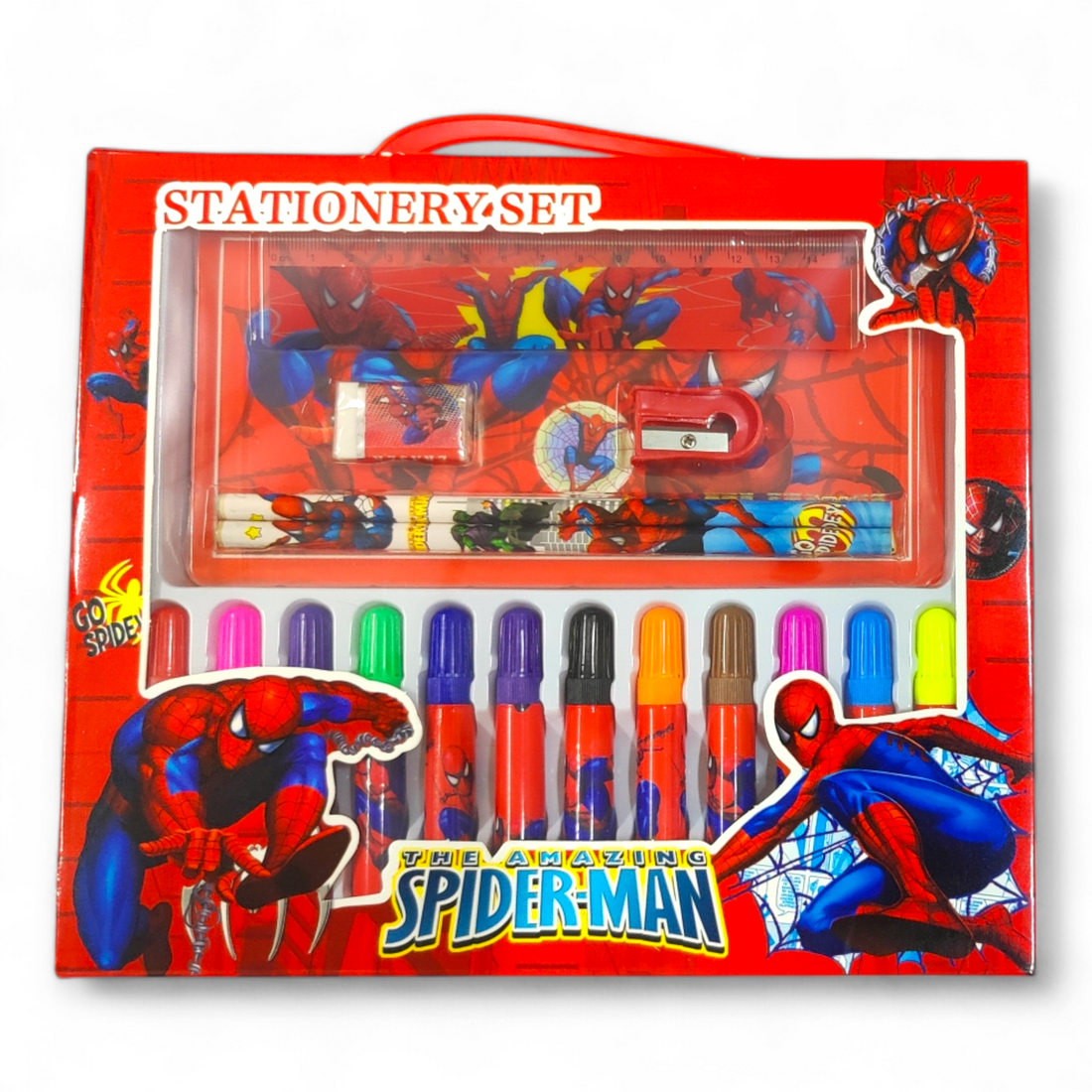 Spider man stationery gift set with markers