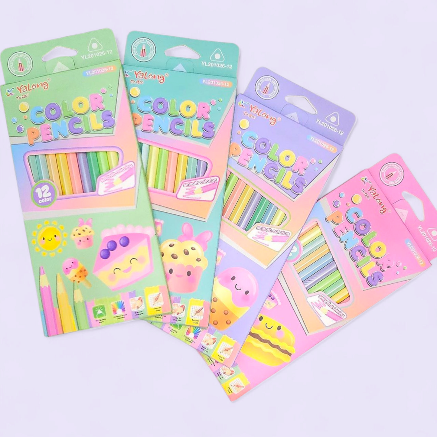 Pastel Color Pencils 12 Pcs Card Board