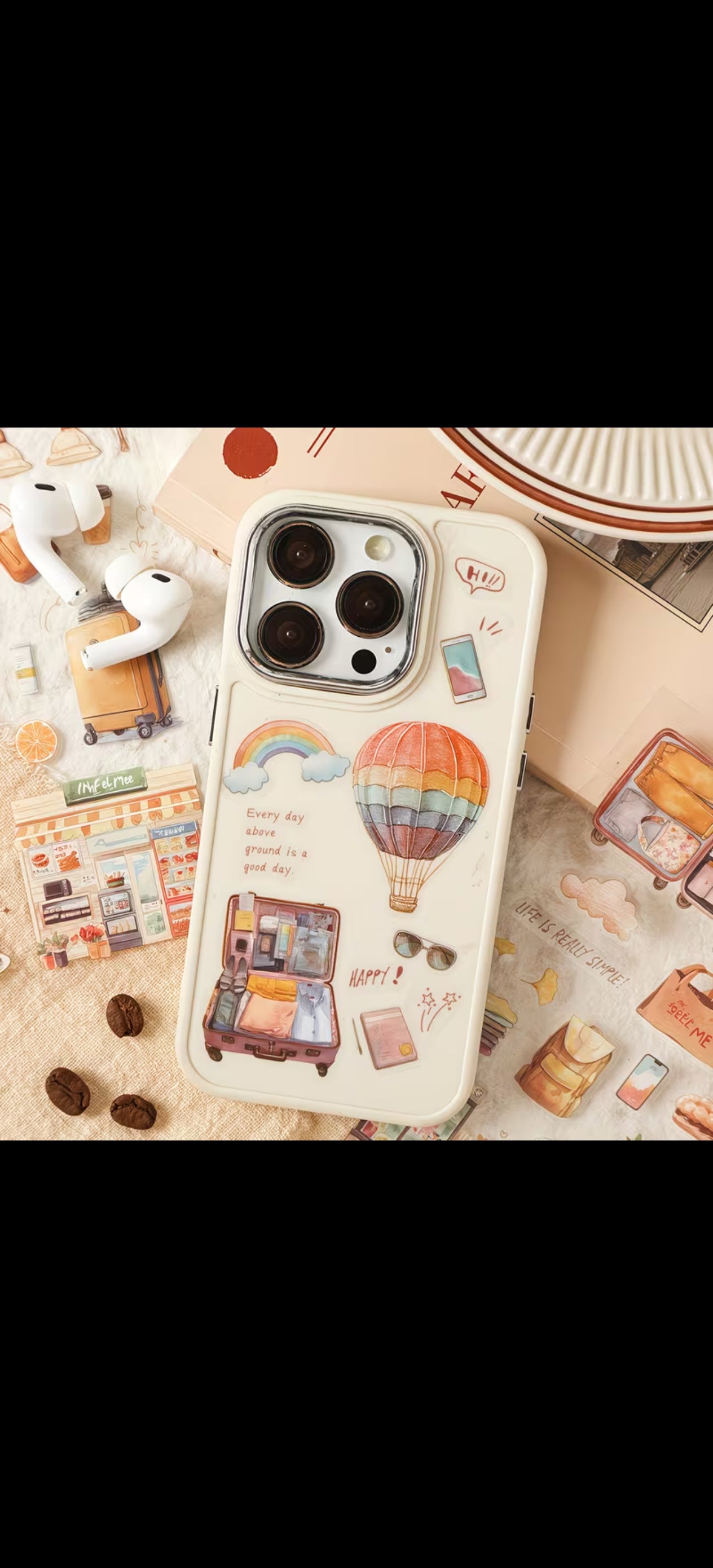 Travel lucky series journalling stickers of 4 pcs (LTXQX)