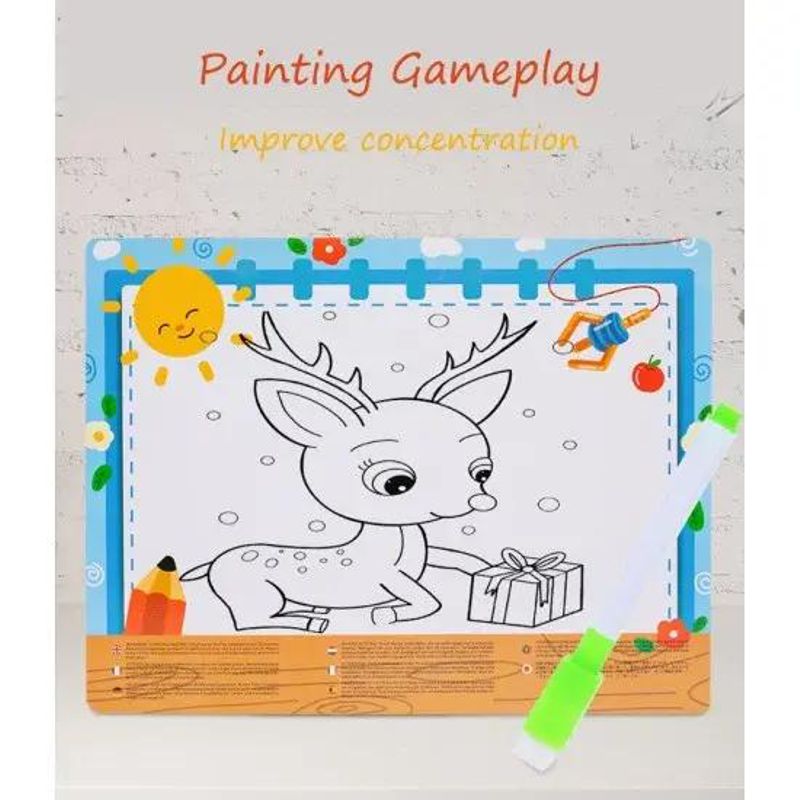 4 in 1 fruit wooden board with sorting, sewing & writing