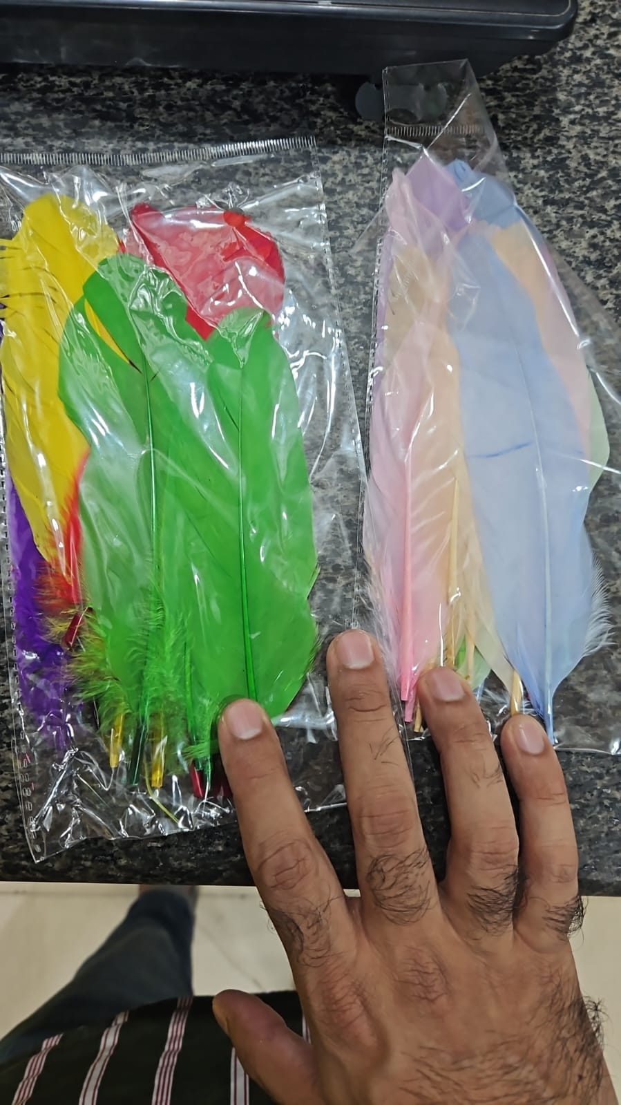 Bright colored feathers (8 to 10)