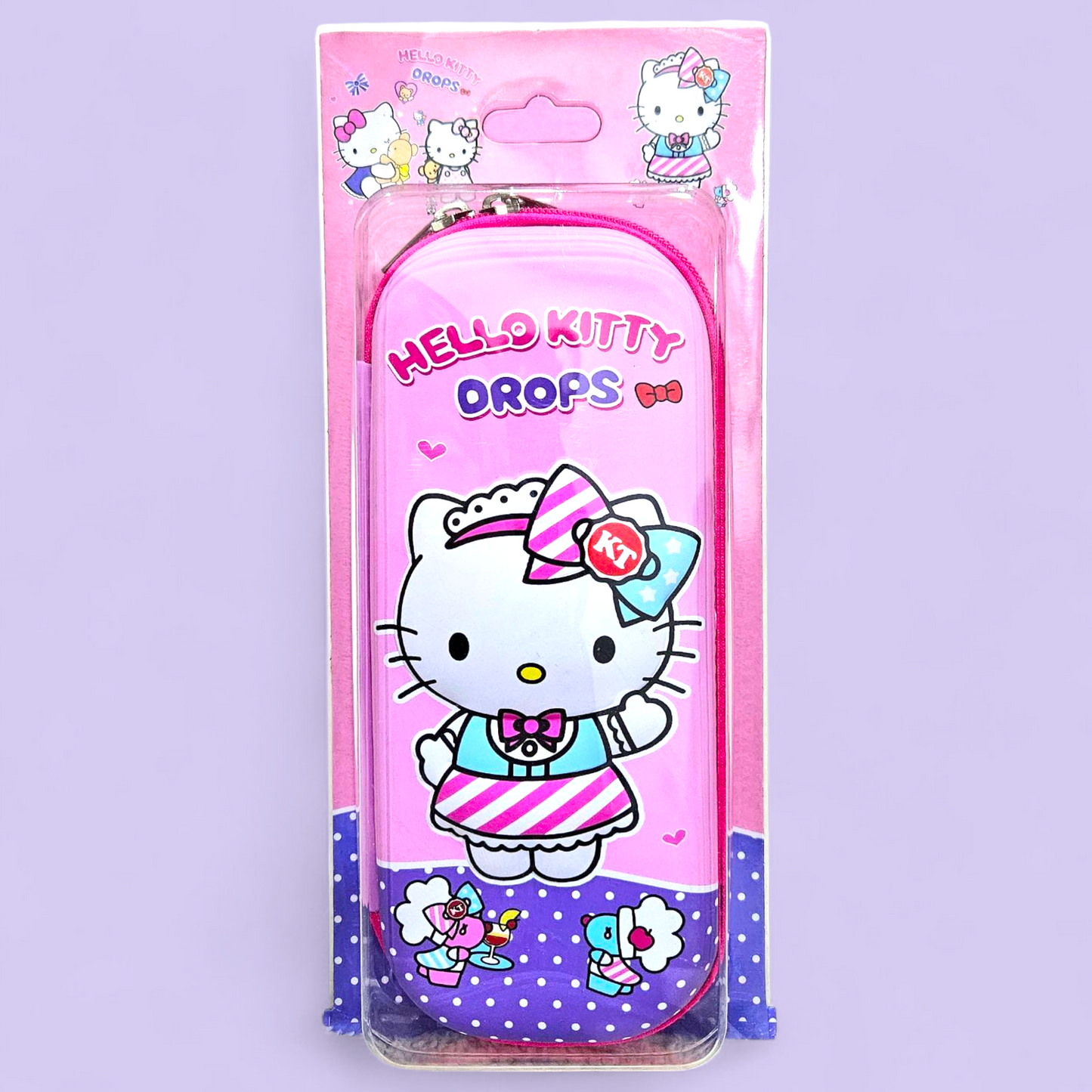 Zipper Fiber Pencil Pouch Hello Kitty (Geometry Case) # 5801