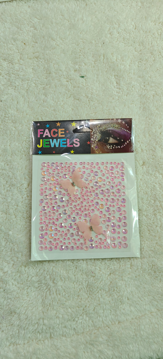Pink face jewels stickers. Nail art stickers (CCD01)