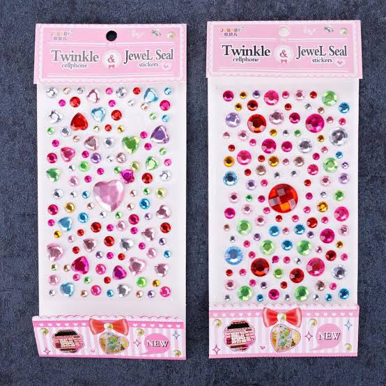Multicoloured rhinestones