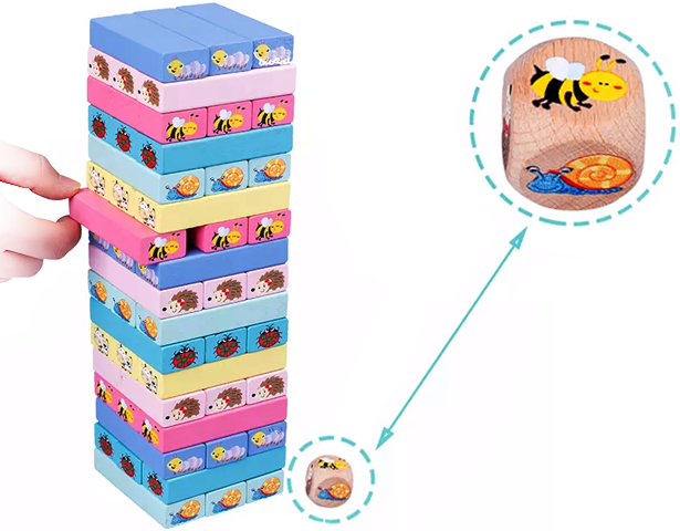 Colorful Jenga for kids (51pcs)
