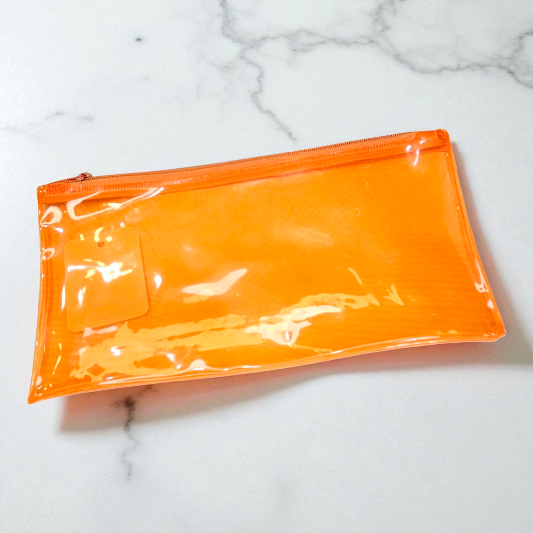 Transparent Zipper Pouch A6 Plain Multi Color Single Pcs