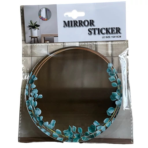 Mirror sticker with printed borders 15cm diameter