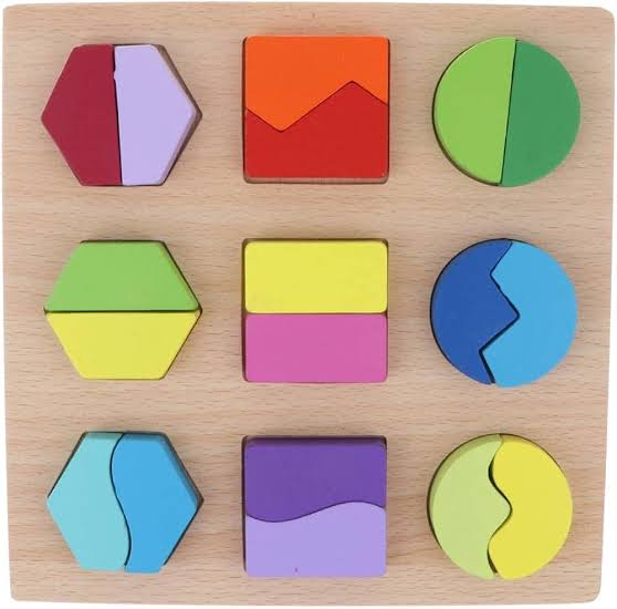 Half shapes wooden board