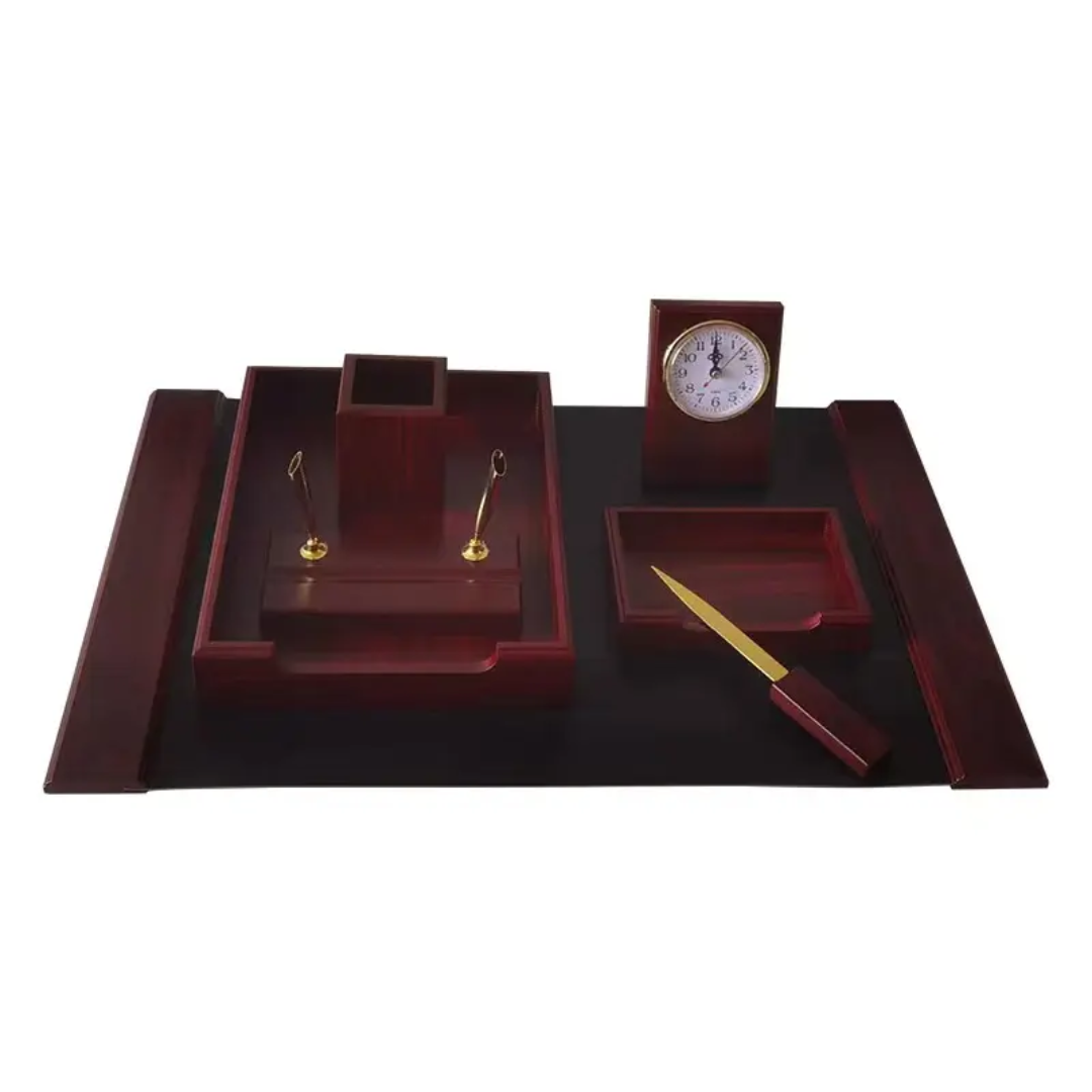 Wooden Desk Stationery 7 Pcs Set With Table Matt # 90700