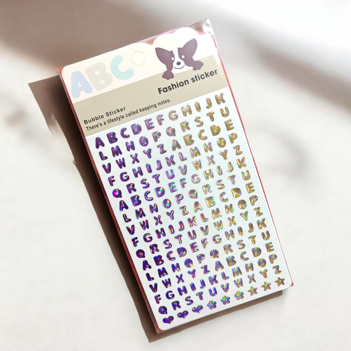 Name initials bubble stickers ABC