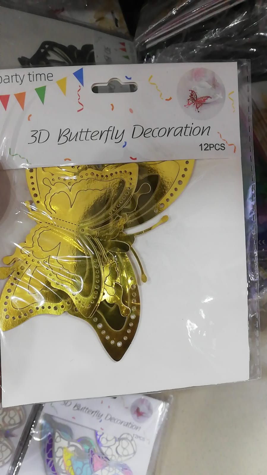 3D GOLD butterfly stickers 12 pcs