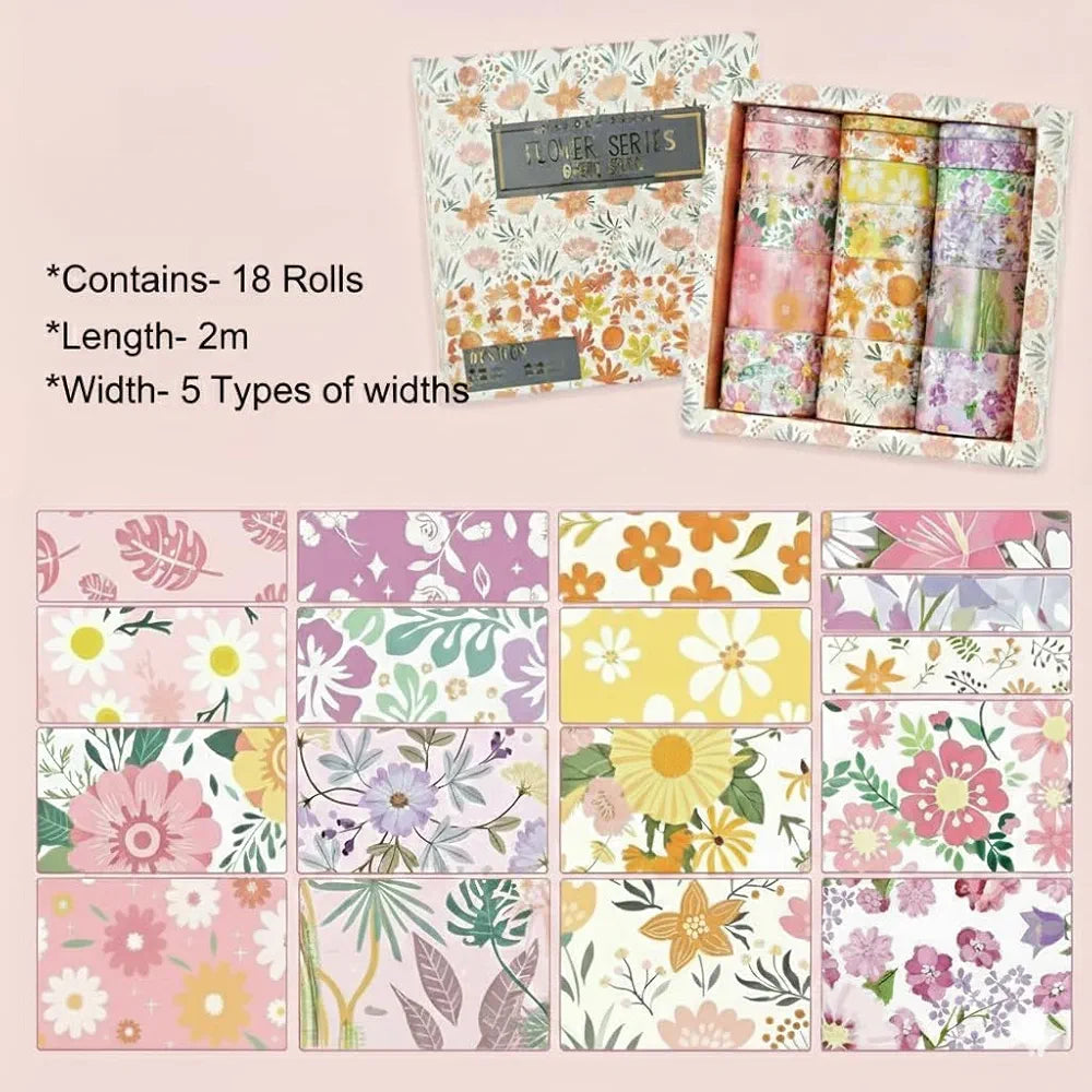 Flower series 18 rolls washi tape (JD3064)