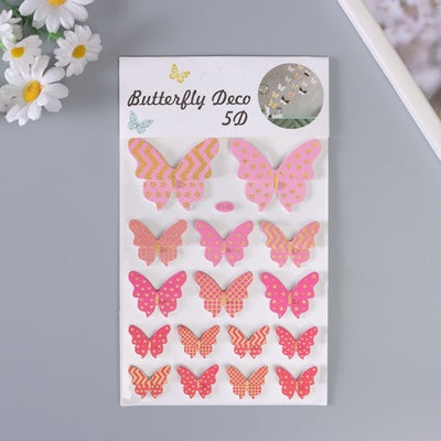 Pack of 16 5D DIY Butterfly GOLDEN Stickers (S1-08)