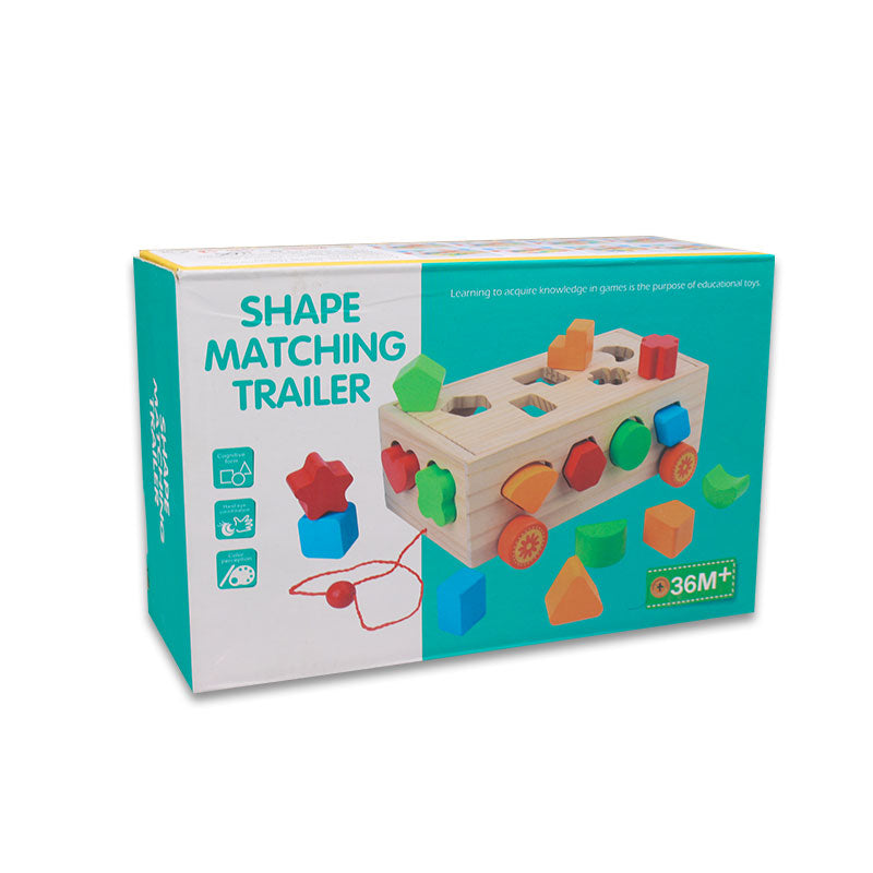 Wooden Car Blocks Shape Digital Montessori Matching Game