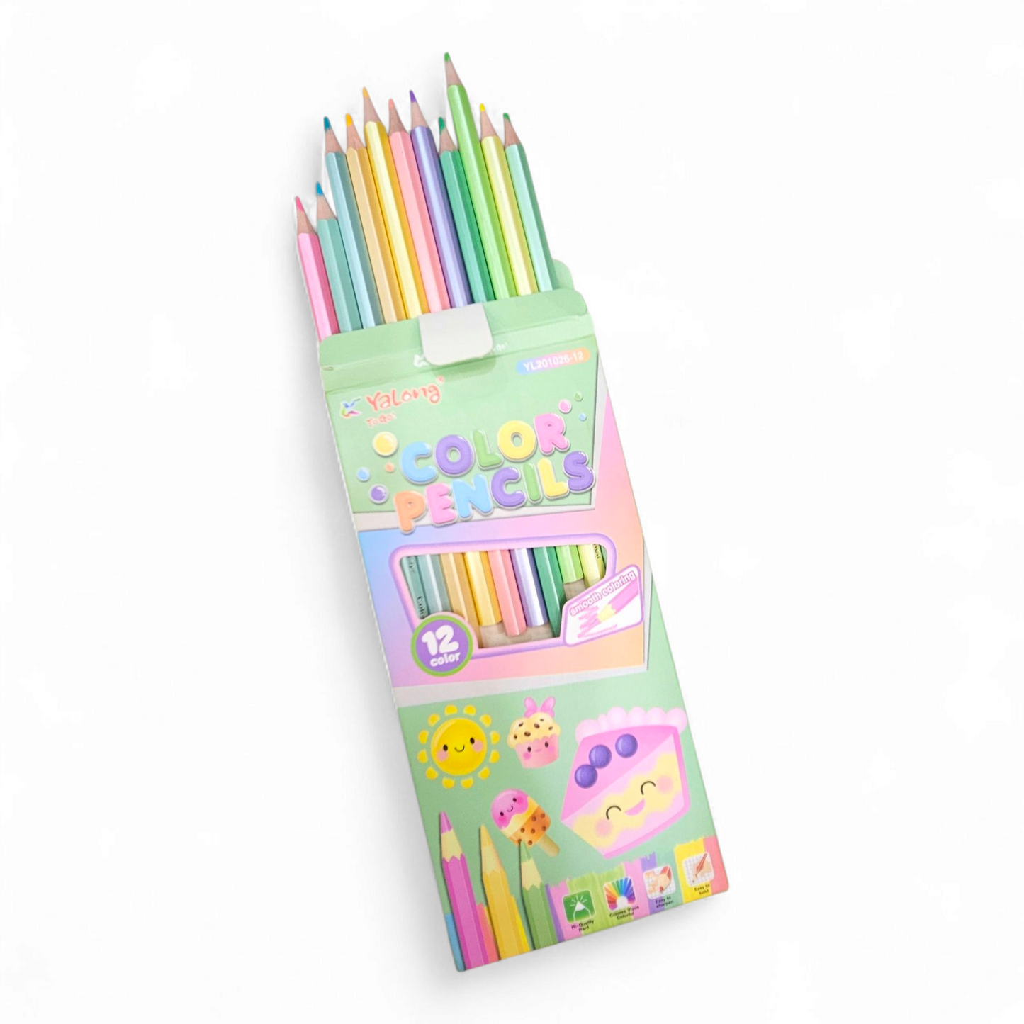 Pastel Color Pencils 12 Pcs Card Board