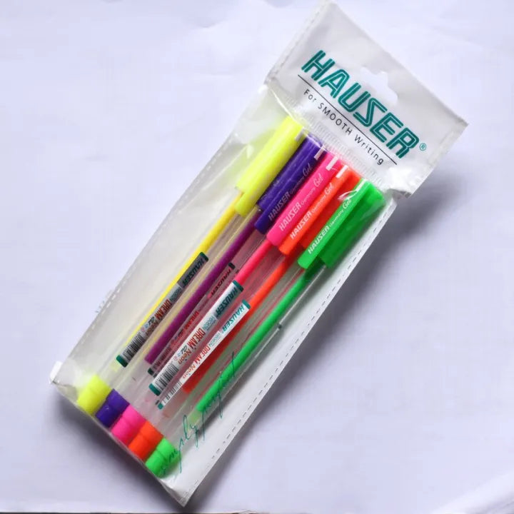 Hauser neon gel pens (pack of 5)