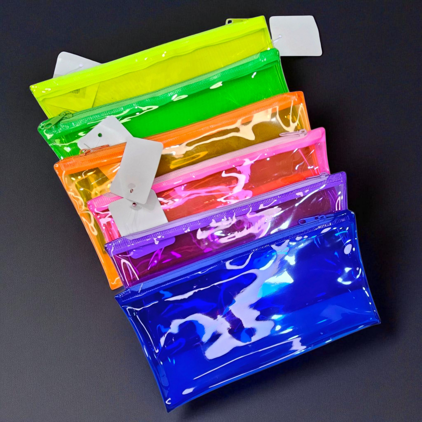 Transparent Zipper Pouch A6 Plain Multi Color Single Pcs