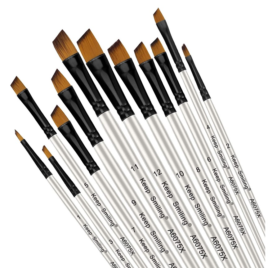 Keep Smiling Artist Set Brush White 12 Pcs 6075