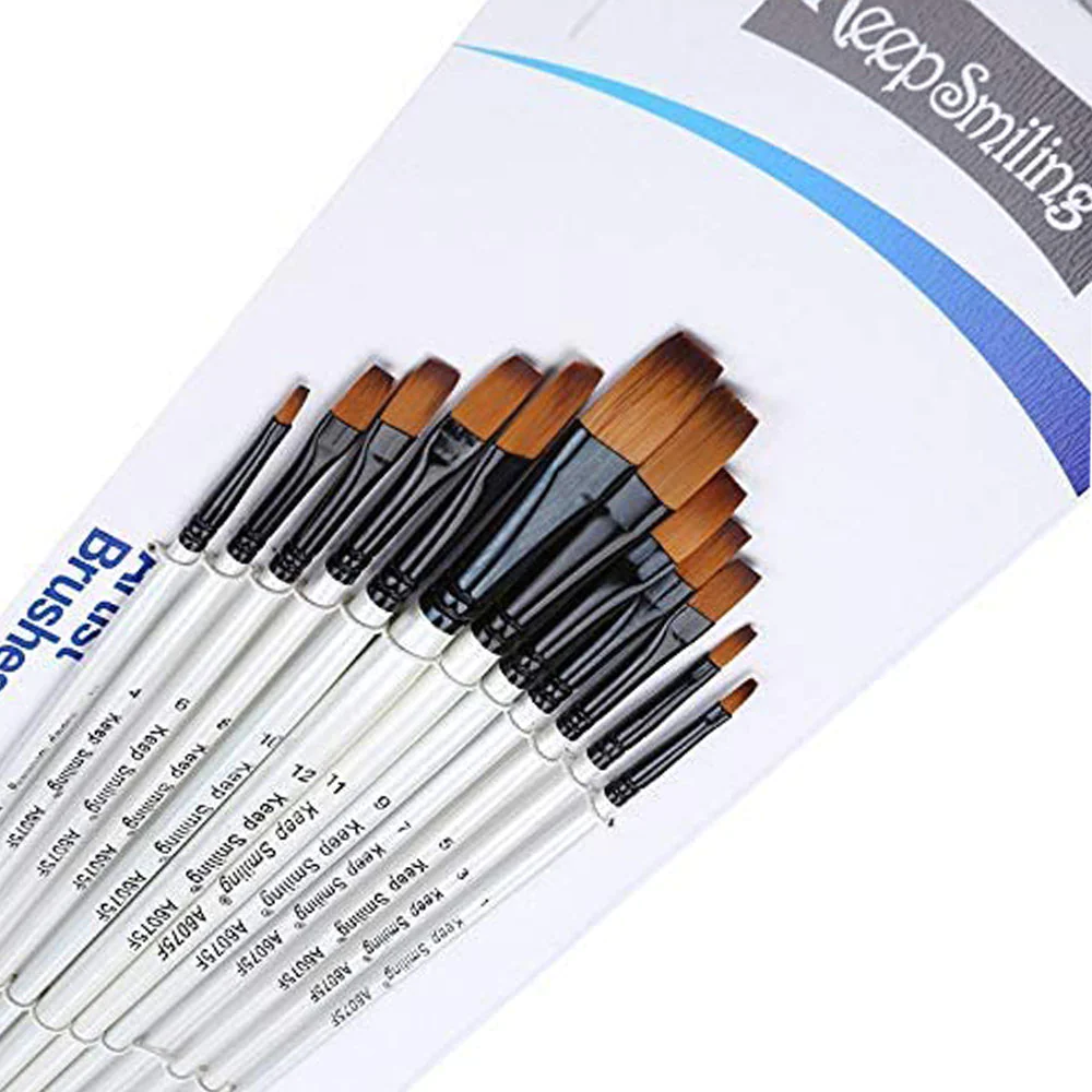 Keep Smiling Artist Set Brush White 12 Pcs 6075