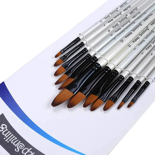 Keep Smiling Artist Set Brush White 12 Pcs 6075