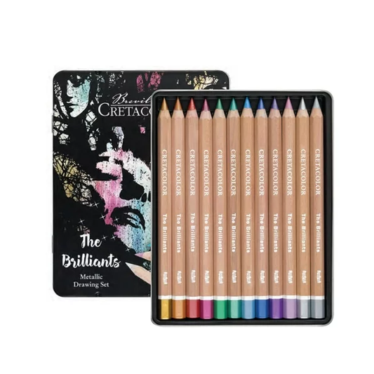 Cretacolor The Brilliants Metallic Color Pencils Set Of 12