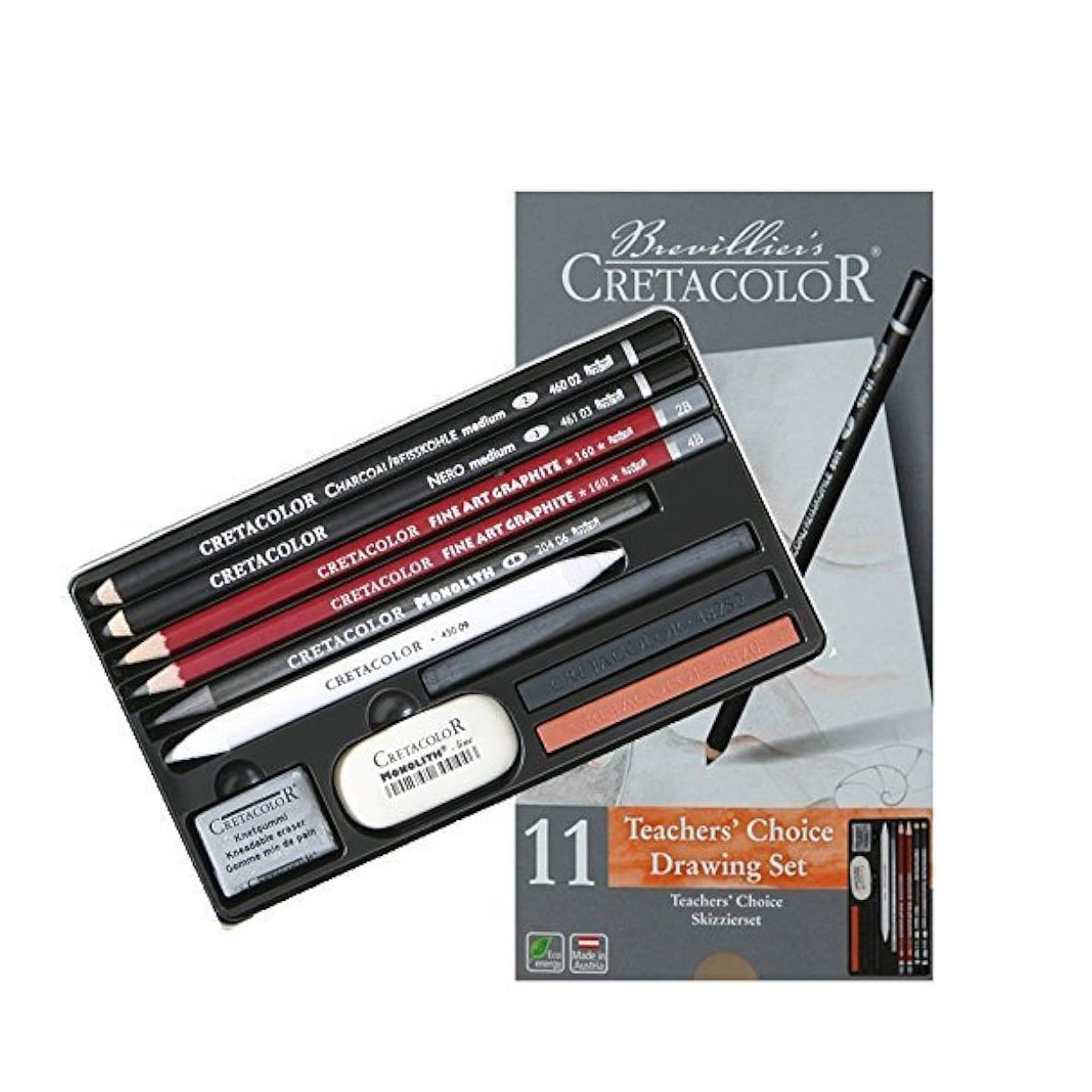 Cretacolor Teachers Choice Drawing Set Of 11 Pcs In Tin Box