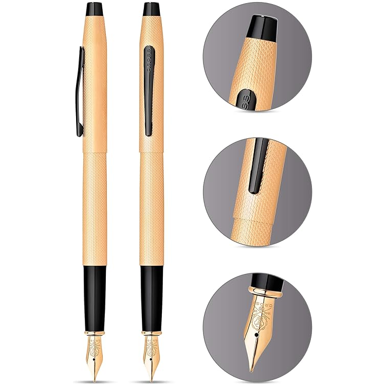 Cross Classic Century Refillable Fountain Pen Medium Nib Brushed Rose Gold