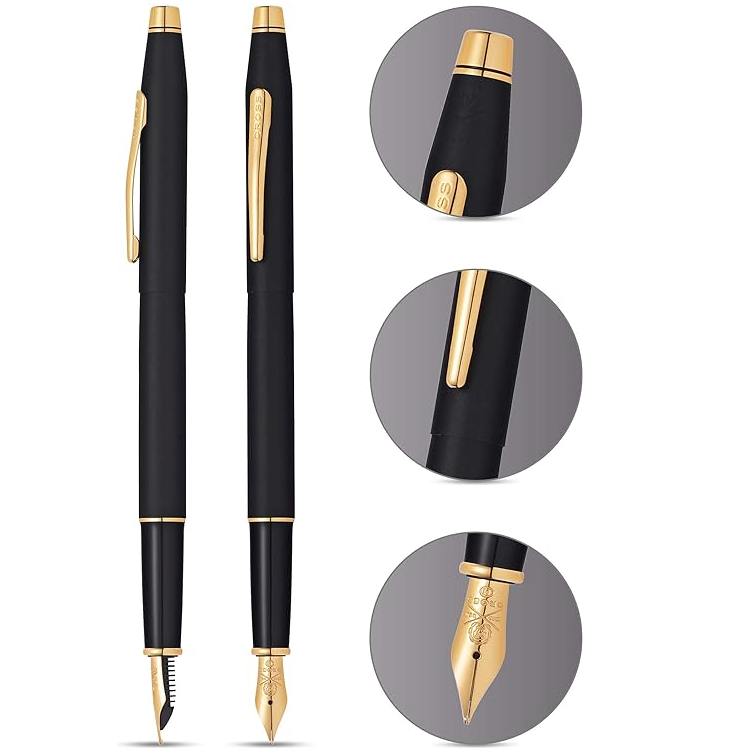 Cross Classic Century Refillable Fountain Pen Medium Nib Classic Black