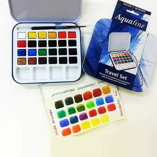 Daler Rowney Aquafine Transparent Watercolors Set of 24 In Tin Box